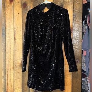 Nwt Francesca's Collections Black Sequin Mini Dress